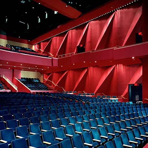 A large empty theater.