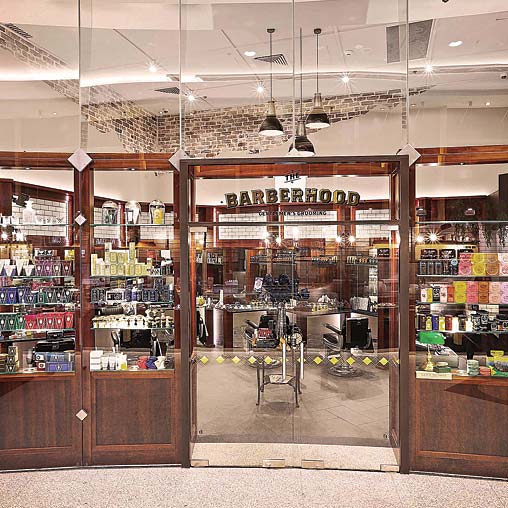 A store front with glass doors.