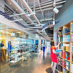 A person in a library.