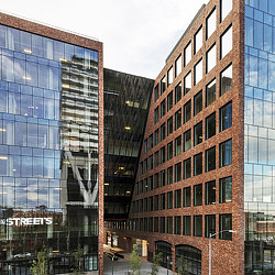 A low angle view of a building.