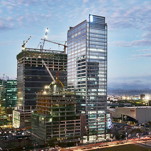 A tall building under construction.