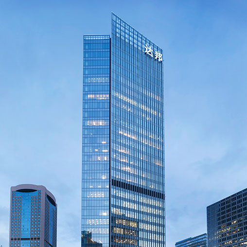 A tall building with many windows.