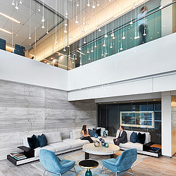 A modern looking living room.