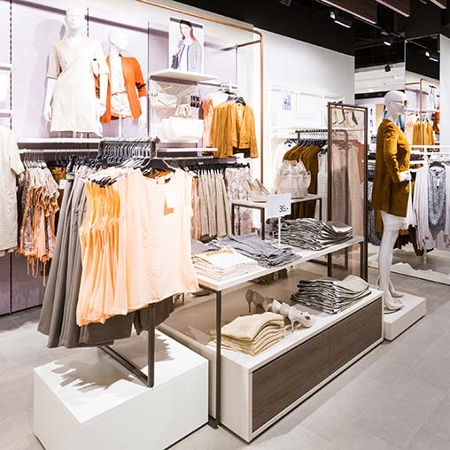 A store with clothes on display.