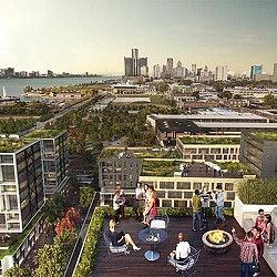 A group of people in a city.