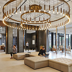 A few people in a room.