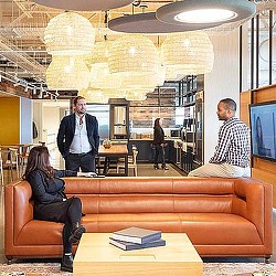 A man and woman in a room.