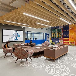 A person sitting in a room.