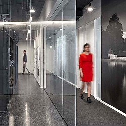 A person in a red dress.