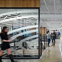 A person standing in a building.