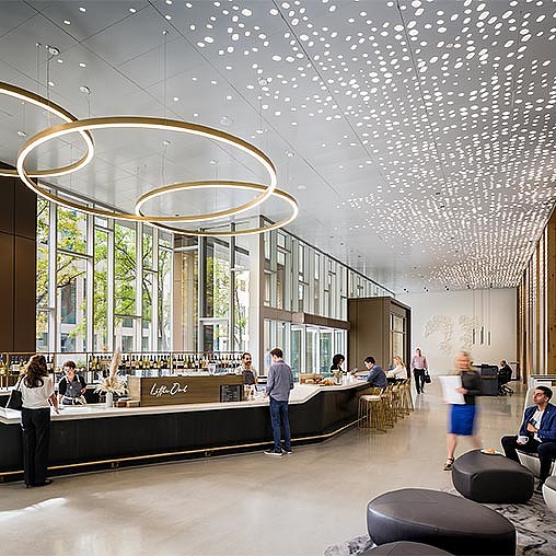 410 17th building lobby with cafe