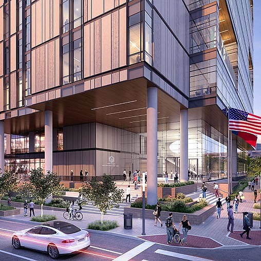 Travis County Civil and Family Courts exterior rendering.