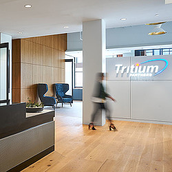 A person walking in a room.