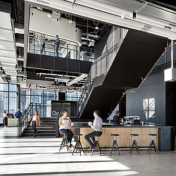 Verizon at The Hub workplace cafe bar.