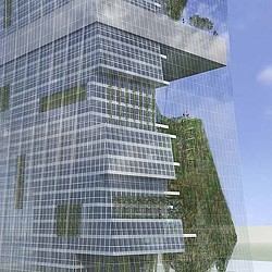 A tall building with windows.