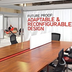 A large white sign with red text.