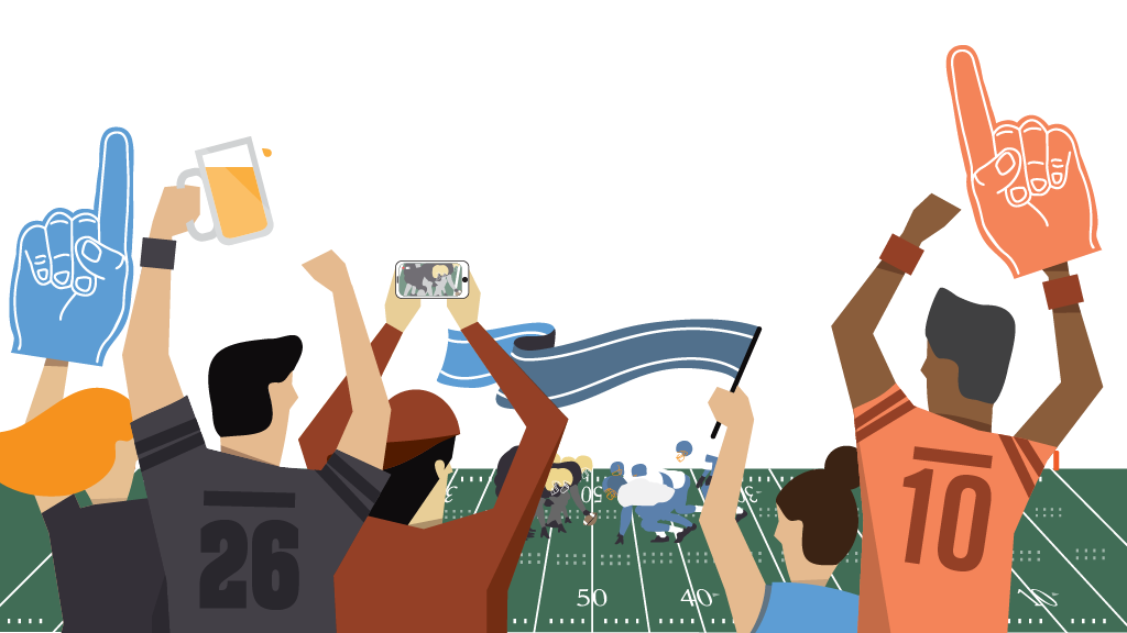 american football fan clipart