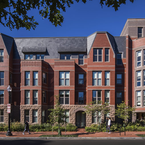 A large brick building.