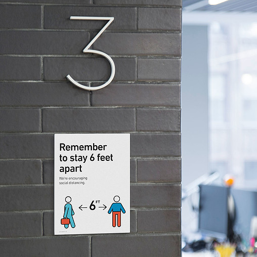 A sign on a building.