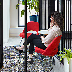 A person sitting in a chair.