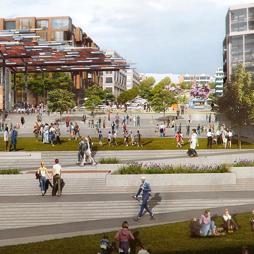 Pittsburgh Hill District mixed-use redevelopment rendering.
