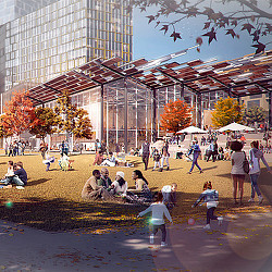 A group of people at an outdoor event.