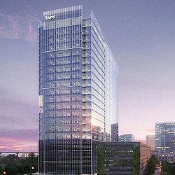 Legacy West office tower rendering. Credit The Dallas Morning News.
