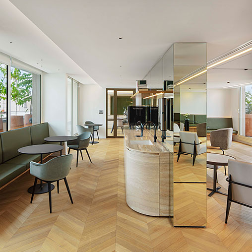 Financial services firm cafe interiors
