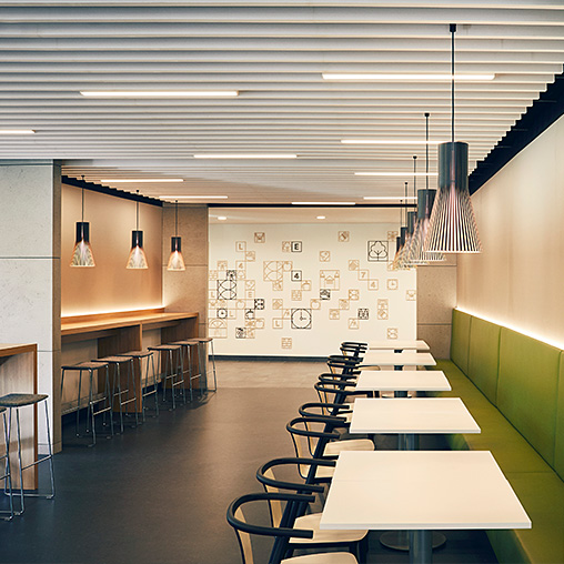 Confidential consumer goods client headquarters restaurant seating