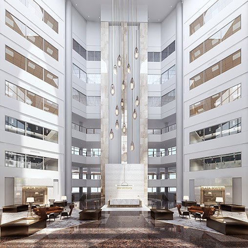 One Century Place building lobby rendering