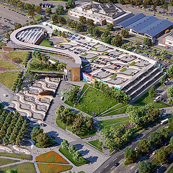 Fair Park Fitzhugh Parking Structure aerial rendering