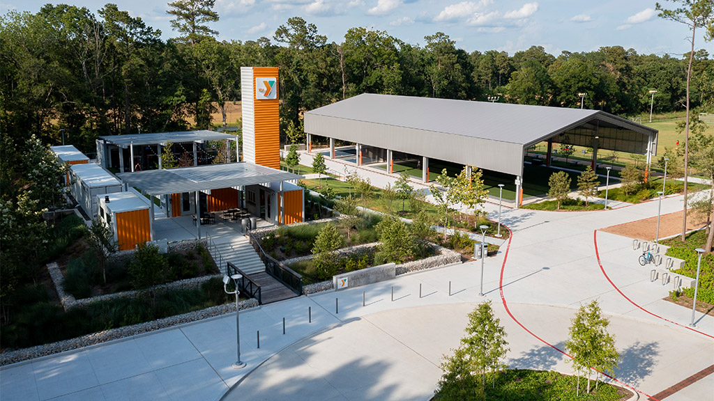 Holcomb Family YMCA exterior aerial view