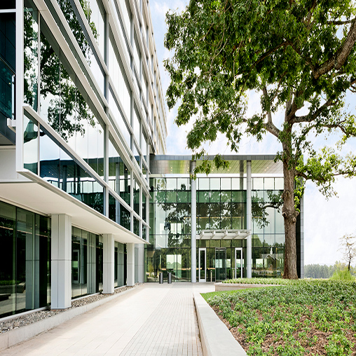 A walkway between buildings.