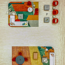 A group of colorful boxes.