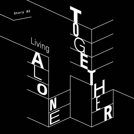 Alone Together graphic, black and white