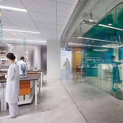 A few people in a room.