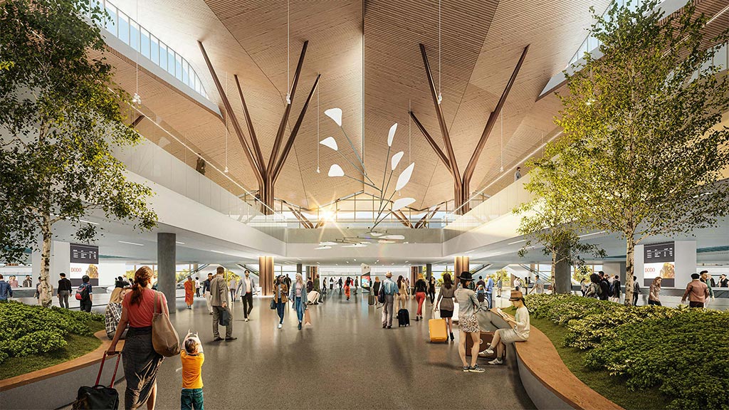 Pittsburgh International Airport terminal rendering.