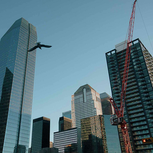 City of Calgary downtown buildings and tower crane. Credit: Amber Bracken | SF Chronicle.