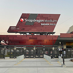 Snapdragon Stadium entrance.