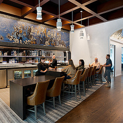 Real Agave tequila bar with patrons.