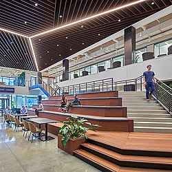 Mercedes-Benz Financial Services Headquarters central staircase.