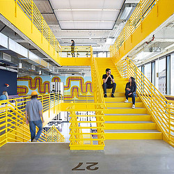 Meta Park Tower central yellow staircase.