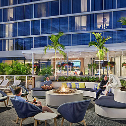 Walt Disney World Swan Reserve outdoor lounge.