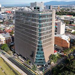 Torre Judicial office building aerial view.