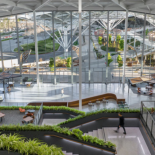 NVIDIA headquarters entrance with biophilia