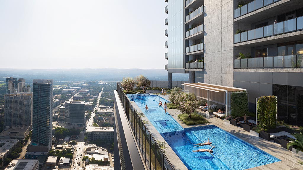 Sixth and Guadalupe rooftop pool.