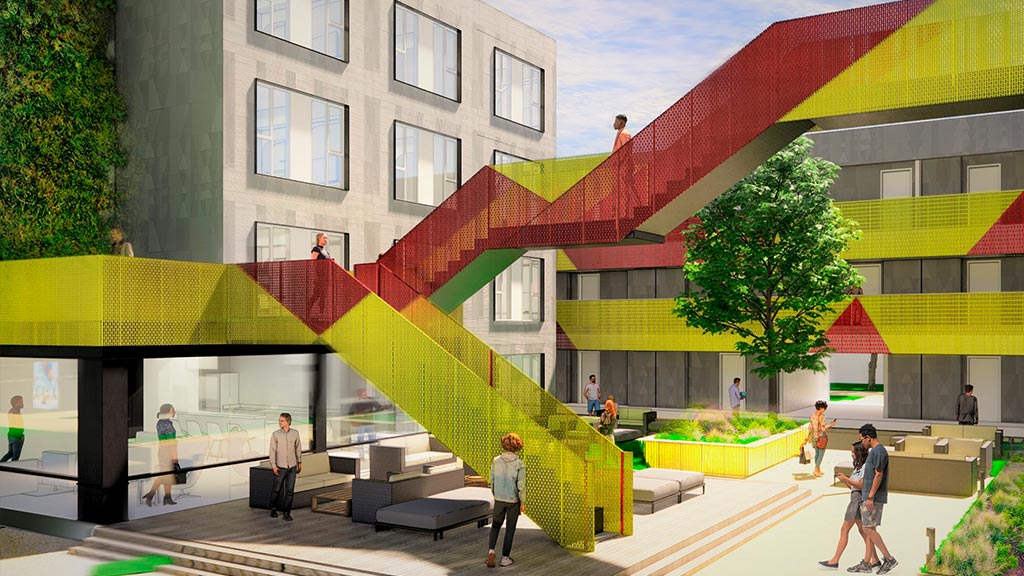 Compton College Student Housing rendering.