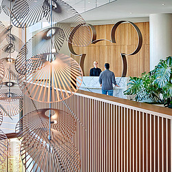 Walt Disney Swan Reserve reception hanging art.