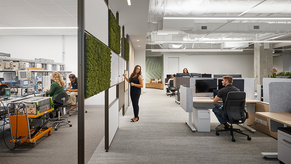 NI pilot workplace R&D space with Maars living wall partition