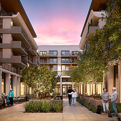 Fountainview at Gonda Westside courtyard rendering